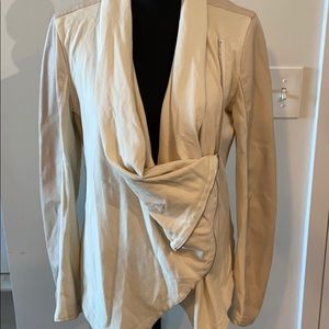 BLANKNYC Beige Pleather Sweater Jacket Size M